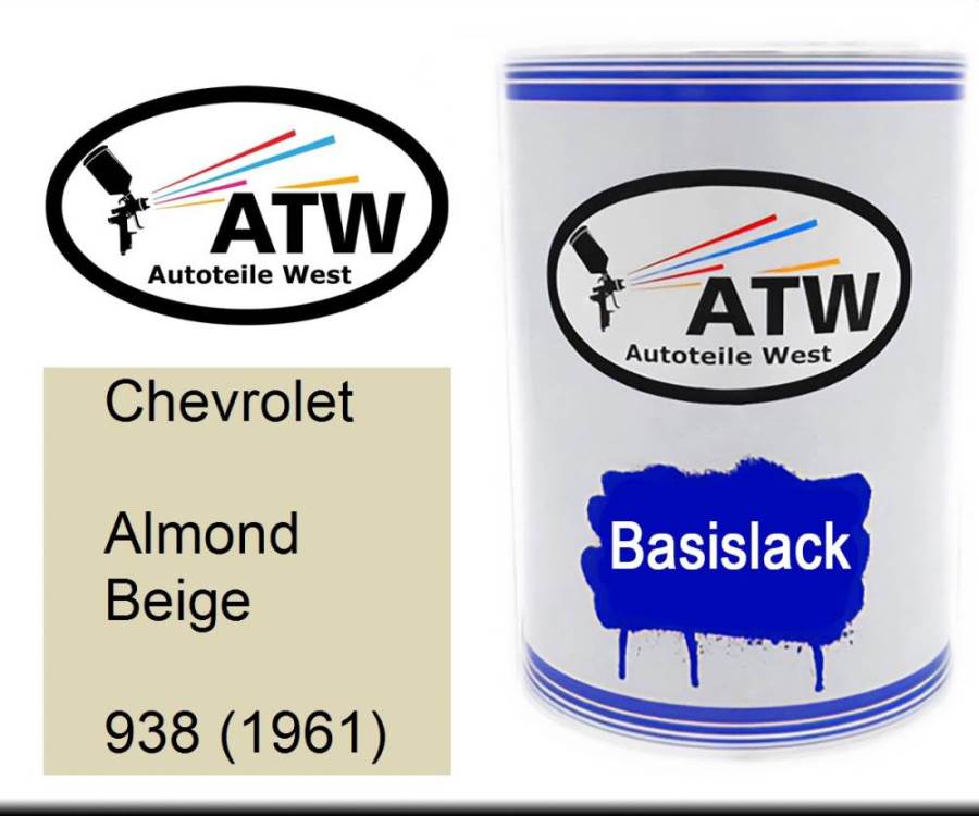 Chevrolet, Almond Beige, 938 (1961): 500ml Lackdose, von ATW Autoteile West.